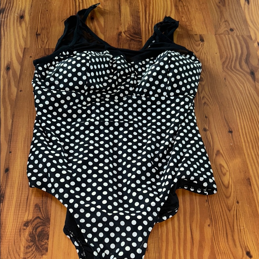 Catalina Black and White Polka Dot One Piece Swimsuit
